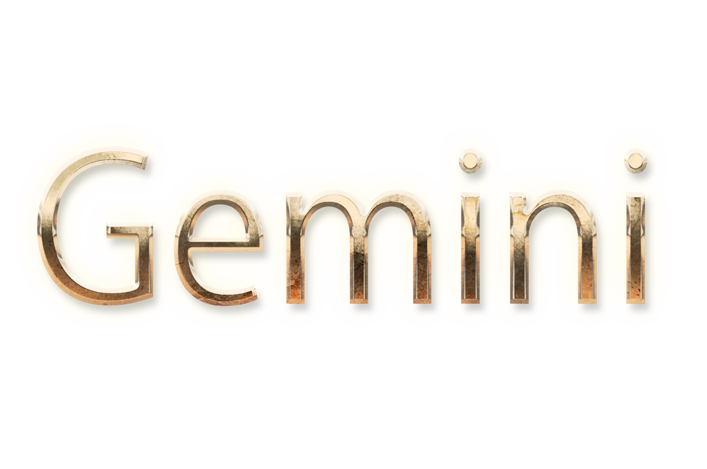 zodiac sign word GEMINI gold text typography PNG images free